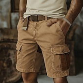 economico Classico-Per uomo Pantaloncini cargo Pantaloncini da esterno Pantaloncini casual Pantaloncini da Escursionismo Patchwork Multi-tasche Gamba Dritta Blocco di colori Tinta unita Indossabile Traspirante Corto