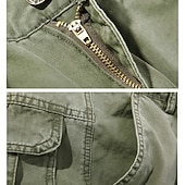 זול מכנסי דגמ"ח-בגדי ריקוד גברים מכנסי קרגו מכנסיים מכנסי עבודה כיס מרובה כיס דש אחיד באורך מלא קזו'אל יומי בָּחוּץ חופשה קלסי מונח בצורה רפויה שחור ירוק צבא קשיח