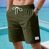 cheap Casual Shorts-Men's Shorts Casual Shorts Corduroy Shorts Pocket Elastic Waist Plain Comfort Breathable Knee Length Casual Outdoor Beach Vacation Fashion Black White Micro-elastic