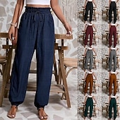 economico Pantaloni da jogging-Per donna Joggers Pantaloni Pantaloni casual Vacanza Moda Casual Lunghezza intera Vita Alta Semplice Coulisse Tasca Elastico in vita Comodità Leggero Morbido Inelastico All'aperto Streetwear Ferie