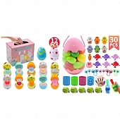 cheap Novelty Toys-Easter Egg Toy Assortment for Kids, Large Easter Party Favor Set with Plastic Eggs, Mini Toys, Stickers &amp; Fillers, Easter Basket Stuffers, Egg Hunt Prizes &amp; Classroom Rewards