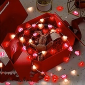 tanie Taśmy świetlne LED-Króliki Kwiatowe Światełka w Kształcie Serca 2m 20LEDs Zasilane Baterią Różowe Kwiatowe Światełka Tematyczne na Przyjęcie Dzień Matki Domowa Sypialnia Dekoracja na Ślub Rocznicę