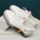 Χαμηλού Κόστους Καθημερινά Sneakers-Ανδρικά λευκά αθλητικά αθλητικά παπούτσια με αεριζόμενο σχεδιασμό, ελαφριά και άνετα, ιδανικά για τρέξιμο και δραστήριες εξόδους