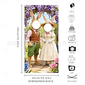 abordables Tapisseries de vacances-Guirlande photo en forme de lapin de Pâques, accessoire idéal pour décorer une porte ou une fête, parfaite pour les décorations de fêtes et les fêtes de Pâques en intérieur ou en extérieur.
