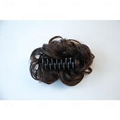 halpa Nutturat-Kihara, laineikas, sotkuinen nuttura, helposti nutturalle vedettävä hiuslisäke, naisten ja tyttöjen kynsiklipsit, tummanruskea, luonnollinen tekoperuukki, solmittava päähine, kastanjanruskea