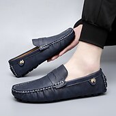 billiga Casual loafers-Herrloafers i läder – bekväma slip-ons för vardagsbruk, kontor och resor
