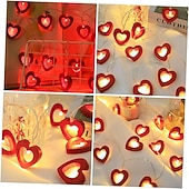 abordables Regalos-Cadena de luces LED con forma de corazón de San Valentín para una decoración romántica para bodas, fiestas, dormitorios y celebraciones del Día de San Valentín.