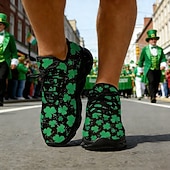 abordables Chaussures pour hommes-Baskets pour hommes pour la Saint-Patrick – imprimé trèfle vert, style sportif et confortable pour les défilés, les fêtes et les festivités