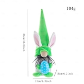 abordables Juguetes novedosos-Rellenos de canasta de Pascua 3 paquetes de gnomos de conejo de peluche decoraciones de Pascua para el hogar Tomte de primavera con orejas de conejo decoración de bandeja de varios niveles adornos