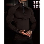 levne Běžecké tričko a tílka-Pánské Jednobarevné Koşu Tişörtü Stahovací tričko Jaro Podzim Zapni Dlouhý rukáv Rychleschnoucí Komprese Odvod vlhkosti Cvičení v tělocvičně Aktivní trénink Cvičení Černá Bílá sportovní oblečení