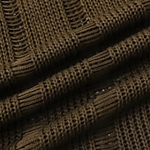 cheap Basic T shirts-Men's Knit Tee Tee Top Long Sleeve Crew Neck Summer Solid Color Daily Casual Street Style Mesh Knitting Casual Outdoor Street Dark Brown Top Tee for Men