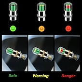 olcso Járműszolgáltatás-4 db gumiabroncsnyomás-ellenőrző szelepszár-sapka, 2,4 bar 36 psi autó gumiabroncsnyomás-ellenőrző érzékelő kijelző 3 színű szemriasztással, univerzális szelepszár-sapkák autókhoz