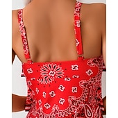 economico Surfing Tankinis &amp; Bikinis-Per donna Standard Costume da bagno Tankini 2 pezzi Paisley Stampato Boyleg Asciugatura Rapida Elastico Senza Maniche Costume da Bagno Costume da bagno Surf Spiaggia Nuoto Estate