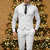 Χαμηλού Κόστους Γιορτή διακοπών-Ανδρικά Σμόκιν Κοστούμια για πάρτι Πάρτι Μαύρο Λευκό Χειμώνας Εφαρμογή Κλασικό Πέτο Επίσημο Μονόχρωμο Κατά παραγγελία εφαρμογή Σετ 2 τεμαχίων