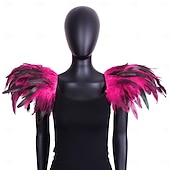 abordables Accesorios-Carnaval 2026 Accesorios de Samba del Carnaval de Río Hombreras de Plumas Negras para Mujeres Alas de Hombro de Disfraz Victoriano Gótico Disfraz para Festival de Brasil
