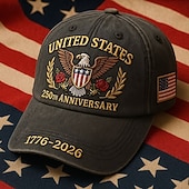 abordables 250e Anniversaire des États-Unis-Casquette brodée commémorative du 250e anniversaire des États-Unis, motif aigle américain patriotique, vintage 1776-2026, casquette de baseball brodée drapeau américain pour hommes et femmes