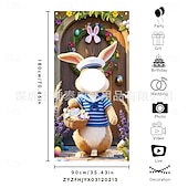 abordables Tapisseries de vacances-Guirlande photo en forme de lapin de Pâques, accessoire idéal pour décorer une porte ou une fête, parfaite pour les décorations de fêtes et les fêtes de Pâques en intérieur ou en extérieur.