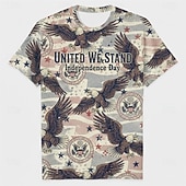  Patriótico Japonesa/Curta Graphic Tee EUA Retro Vintage Patriótico Camiseta 1776-2026 para Unisexo Adulto Impressão 3D  para Dia da Independência 4 de julho Festa