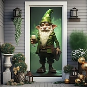 cheap Garage &amp; Door Banners-St. Patrick's Day Posters Door Cover Outdoor Banners Green Hat Shamrock Cute 3D Party Dorm Teens Room College Dorm Guys Man Cave Frat Bedroom Shooting Backgrounds Home Decor