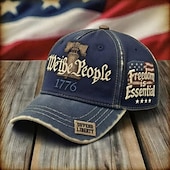 levne 250. výročí USA-Klobouk My, lid, vlastenecká vyšívaná baseballová čepice 1776 Liberty Freedom Design, nastavitelná vintage vlajka USA trikolóra tátova čepice pro muže a ženy