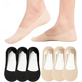 cheap Heating &amp; Cooling-6 Pair Thin No Show Socks Womens Nylon Non Slip Low Cut Invisible Liner Footies Thin Silk Socks for Flats Loafers Lightweight