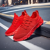 Χαμηλού Κόστους Καθημερινά Sneakers-Ανδρικά αθλητικά παπούτσια από κόκκινο mesh – ελαφριά και εύκαμπτα, κομψά και άνετα, ιδανικά για τρέξιμο και καθημερινή χρήση.