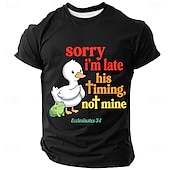  Scusa il ritardo, i suoi tempi non sono miei Ecclesiaste 3 1 divertente anatra cristiana nera uomo maglietta a maniche corte abbigliamento abbigliamento s m l xl xxl xxxl