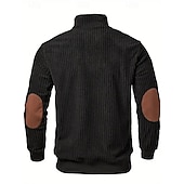 abordables Polo clásico para hombre-Hombre Polo Camisetas polo Vacaciones Calle Cremallera de un cuarto Manga Larga Moda Básico Bloque de color Retazos Bolsillo Otoño invierno Ajuste regular Negro Blanco Color Caquí Verde Ejército Polo