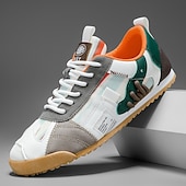 Χαμηλού Κόστους Καθημερινά Sneakers-Ανδρικά αθλητικά sneakers από τεχνητό δέρμα σε μπλε και λευκό χρώμα – ελαφριά και μοντέρνα παπούτσια για ενεργό τρόπο ζωής και υπαίθριες εκδηλώσεις