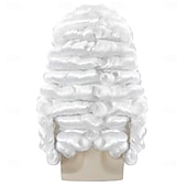  باروك قاضٍ أبيض للرجال بارز محامي زي مؤسس مستعمرات للرجال