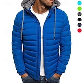 cheap Puffer Jackets-Men's Quilted Jacket Puffer Jacket Puffer Winter Jacket Winter Puffer Coat Winter Autumn / Fall Outdoor Insulated Packable Lightweight Outerwear Windbreaker Jacket Lightweight Puffer Jacket Full Zip