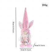 abordables Juguetes novedosos-Rellenos de canasta de Pascua 3 paquetes de gnomos de conejo de peluche decoraciones de Pascua para el hogar Tomte de primavera con orejas de conejo decoración de bandeja de varios niveles adornos
