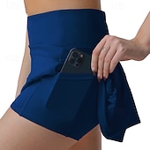 economico Gonne e Skorts da Donna-Per donna Tinta unita Gonna casual Gonna da tennis Gonne da tennis con pantaloncini Tasca Asciugatura Rapida Traspirante Corsa Fitness Yoga Gonna Gonna-pantaloncini Nero Bianco Rosa Abbigliamento da