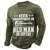  Herren Lustiger Slang T Shirt Langarm T-Shirt 3D-Druck Rundhalsausschnitt Hemd Mode Täglich Basic Lässig Täglich Straße Blau Schwarz Grün Sommer Frühling Bekleidung S M L XL XXL XXXL