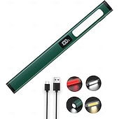 halpa Tasku-, kynä- yms. valot-Ladattavat kynätaskulamput työvalolla, kannettavat LED-taskulamput, kirkkaat taskulamput kotiin, autoon, hätätilanteisiin, C-tyypin laturilla, 6 valotilaa, LCD-näyttö