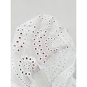 cheap Plain Blouses-Women's Summer Shirt Casual Shirt Blouse Hollow Out Eyelet Solid Color Elegant Stylish Casual Sleeveless Bell Sleeve Turndown Regular Tops Daily Holiday Going out White Summer Spring