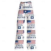  250-jähriges Jubiläum USA Retro Vintage 1970er Hose Hose mit weitem Bein Hippie Disco Hohe Taille Kostüm Damen Maskerade 4. Juli Unabhängigkeitstag Erwachsene Hose