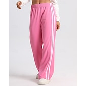 baratos Calças de Corrida &amp; Meias-Mulheres Calças de corrida casuais Calças Palazzo Casuais Calças esportivas Patchwork Bolsos Cintura elástica Vestuário de atletismo Casual Diário Ao ar livre Verão Primavera Outono Proteção Solar