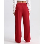 baratos Calças de Corrida &amp; Meias-Mulheres Calças de corrida casuais Calças Palazzo Casuais Calças esportivas Patchwork Bolsos Cintura elástica Vestuário de atletismo Casual Diário Ao ar livre Verão Primavera Outono Proteção Solar