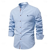 billige Business Casual-Herre Skjorte Linskjorte Sommerskjorte Dresskjorter Skjorte med knapper عادي Virksomhet Formell Svart Navyblå Grønn Kakifarget Langermet Krage Vår sommer Sommer Klær Broderi