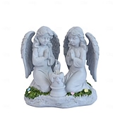 olcso Pathway Lights &amp; Lanterns-1 db kültéri, napelemes, vízálló, imádkozó angyalfigura gyantás lámpa, kerti udvari ösvény gyepdekoráció, vallási angyalszobor, mezőgazdasági tájvilágítás, kültéri dekoratív kiegészítő lámpa