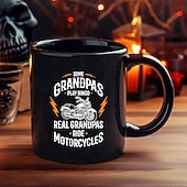 Χαμηλού Κόστους Κούπες &amp; Φλυτζάνια-αστεία κούπα δώρου "μερικοί παππούδες παίζουν μπίνγκο, οι πραγματικοί παππούδες οδηγούν μοτοσικλέτες" μαύρο κεραμικό φλιτζάνι καφέ, τέλειο δώρο για παππούδες που αγαπούν τις μοτοσικλέτες, ιδανικό για