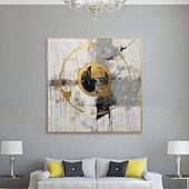 abordables Abstract Paintings-Handmade Oil Painting Canvas Wall Art Decoration Modern Abstract for Home Decor Stretched Frame Hanging Painting/Rolled Frameless Unstretched Painting