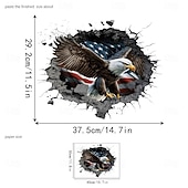 2 db-os kitört lyukú amerikai függetlenség napi zászló sas falmatrica nappali személyre szabott öntapadós matricák