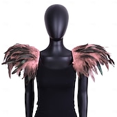 abordables Accesorios-Carnaval 2026 Accesorios de Samba del Carnaval de Río Hombreras de Plumas Negras para Mujeres Alas de Hombro de Disfraz Victoriano Gótico Disfraz para Festival de Brasil
