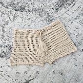 Недорогие Плавки-Жен. Купальники Накидка Эластичные боксеры Шорты купальник Вязаные Отпуск Одежда для пляжа Сплошной цвет Без рукавов Купальники