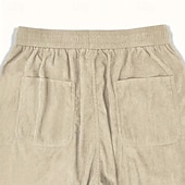 preiswerte Freizeithosen-Herren Hose Cordhose Baggy-Hosen Freizeithose Kordelzug Gerader Schnitt Einfarbig Komfort Volle Länge Täglich Outdoor Streetwear Urlaub Mode Blau Schwarz Mikroelastisch