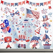  2 דפים של בלוני דגל יום העצמאות האמריקאי מדבקות סטטיות לראווה של דלתות זכוכית