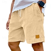 economico Pantaloncini casual-Per uomo Pantaloncini Estivi Pantaloncini casual Pantaloncini di velluto a coste Tasca Coulisse Elastico in vita Semplice Comodità Traspirante Corto All'aperto Vacanza Canotta sportiva Casual Nero