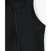 tanie Rash guardy One Piece-Damskie Standard Kostiumy kąpielowe Plus Size Jednoczęściowe rashguardy Strój kąpielowy Blokowanie kolorów Zapiąć na zamek błyskawiczny Ochrona UV Elastyczny Bez rękawów Kąpielówki Body Surfing